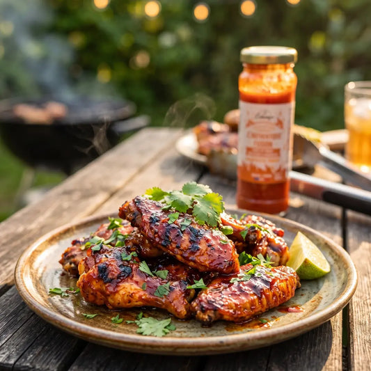 Ailes de poulet grillées et laquées à la purée de piment L'Authentique Fusion et au miel