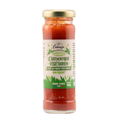 Pot de puree de piment L'Authentique Vegetarien, non piquant, gamme historique Le Cabanon, produit en France